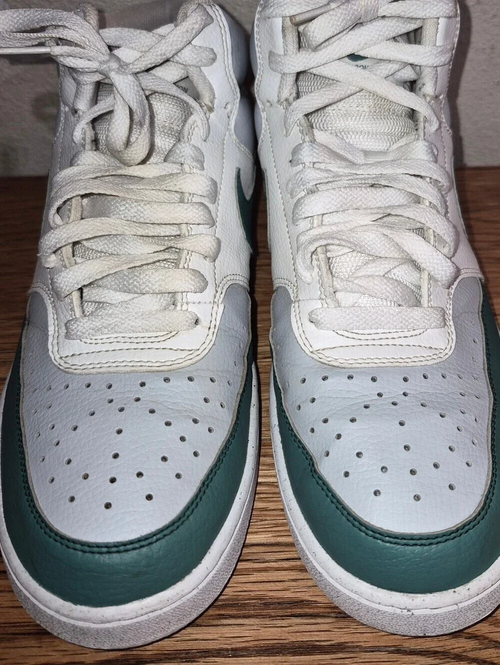 Nike Court Vision Mid Green Grey White Retro Sneakers DN3577-102 Mens Size 9.5